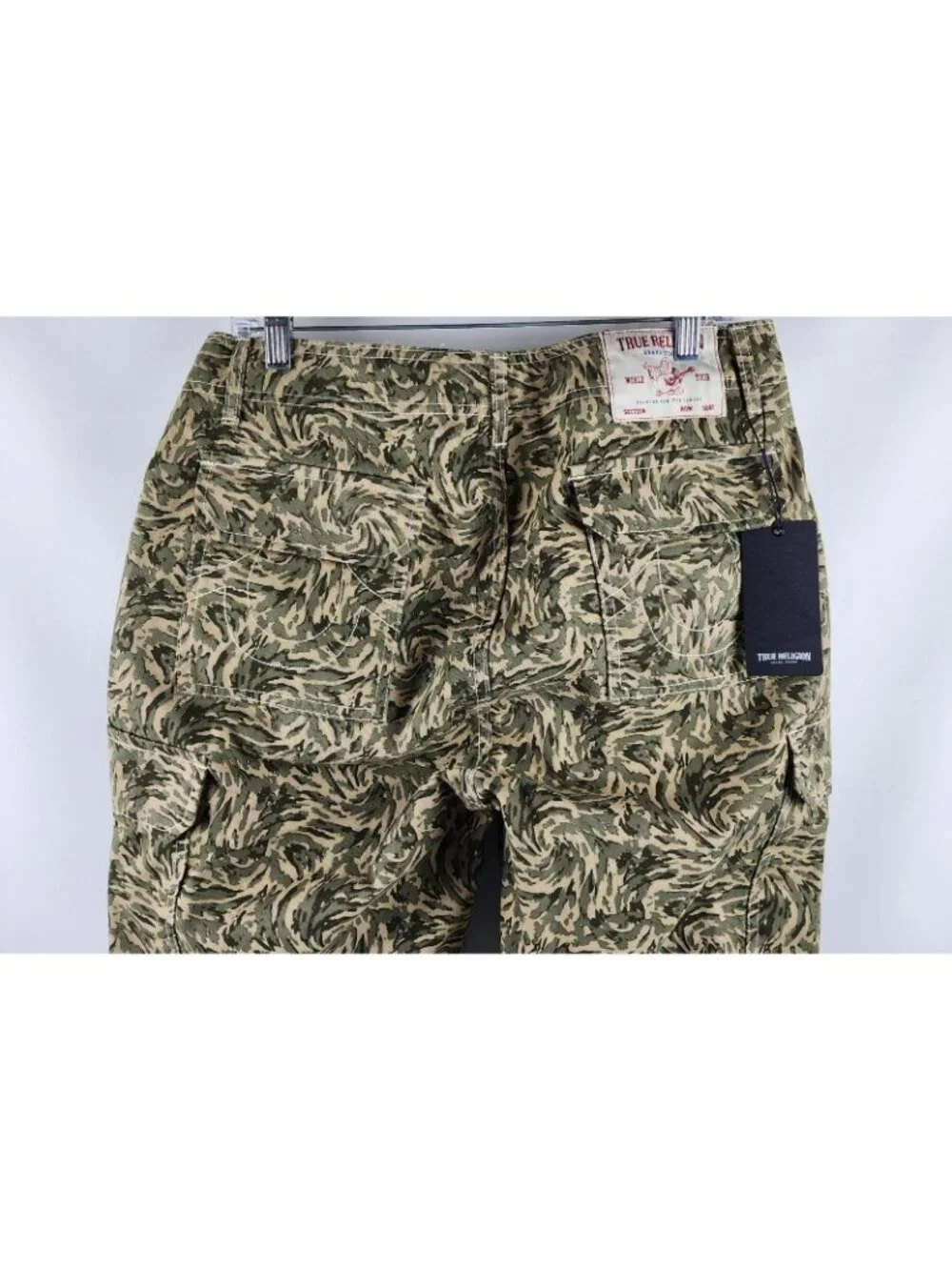 True Religion Jeans Mens 31x32 Multi Abstract Camo Cargo Denim NWT